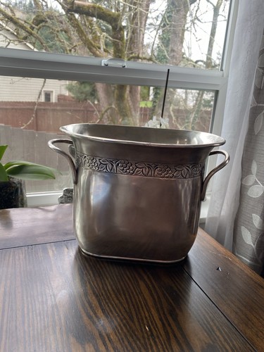 Vintage Pottery, Barn, Pewter Divided Champagne, Ice Basket Chiller  - Picture 1 of 9