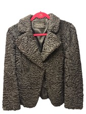 SWAKARA Pelzmantel Echtpelz Karakul Lamm – Vintage Luxus – schwarz – Damen