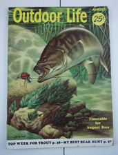 Outdoor Life Magazine August 1955 w/ Original Mail Sleeve ~ Fishing Hunting