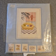 New Vintage Lanarte Jessa 33610 Couch Scene Cross Stitch Kit Size: 22 x 15cm