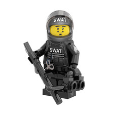 Minifigura de sargento SWAT - táctica policial - minifigura impresa personalizada - AFOL - SIN USAR, EN CAJA