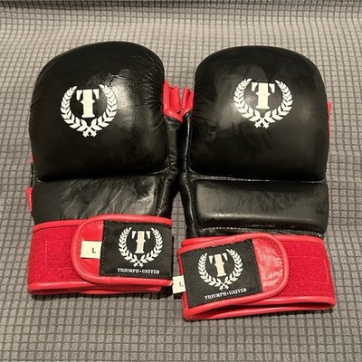 Triumph United MMA Sparring Gloves Black Red Size L 