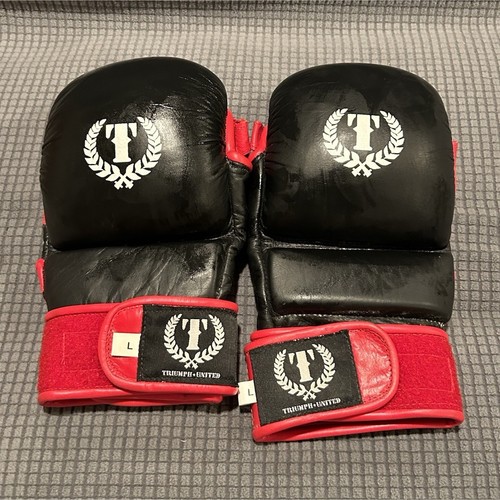 Triumph United MMA Sparring Gloves Black Red Size L
