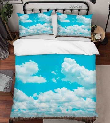 3D Blue Sky White Clouds Landscape Quilt Cover Set Bedding Sets Pillowcases