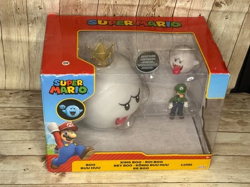 NEW Super Mario King Boo Glow Luigi’s Mansion Figure Set Nintendo Jak Retro