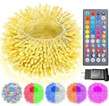 Color Changing Christmas String Lights with Remote, 34 Colors 66FT 200LED Hal...