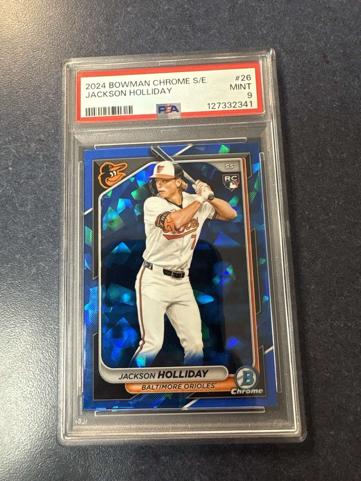 JACKSON HOLLIDAY PSA 9 MINT 2024 BOWMAN CHROME SAPPHIRE #26 ROOKIE RC