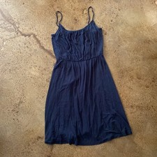 Ann Taylor Loft black modal knit belted spaghetti strap sleeveless midi dress