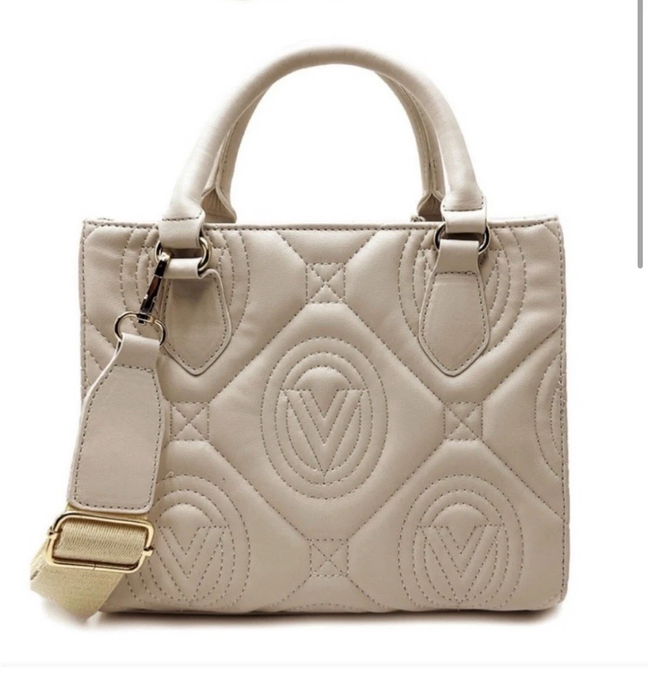 Bolso Bandolera Valentino Orlandi Marfil Blanco Acolchado Monograma Foto 2 de 4