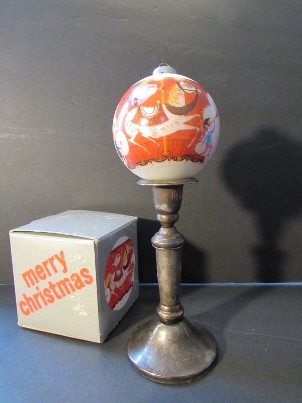 Vintage Corning Stocking Stuffers Christmas Ornament Santa Carousel W.Rutherford