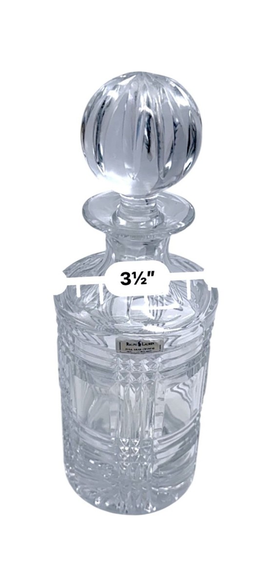 Ralph Lauren Glen Plaid Crystal Decanter With Stopper Made In