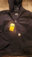 NWT Carhartt Men's 3M Washed Duck Insulated Active Jacket XL Loose Fit Black