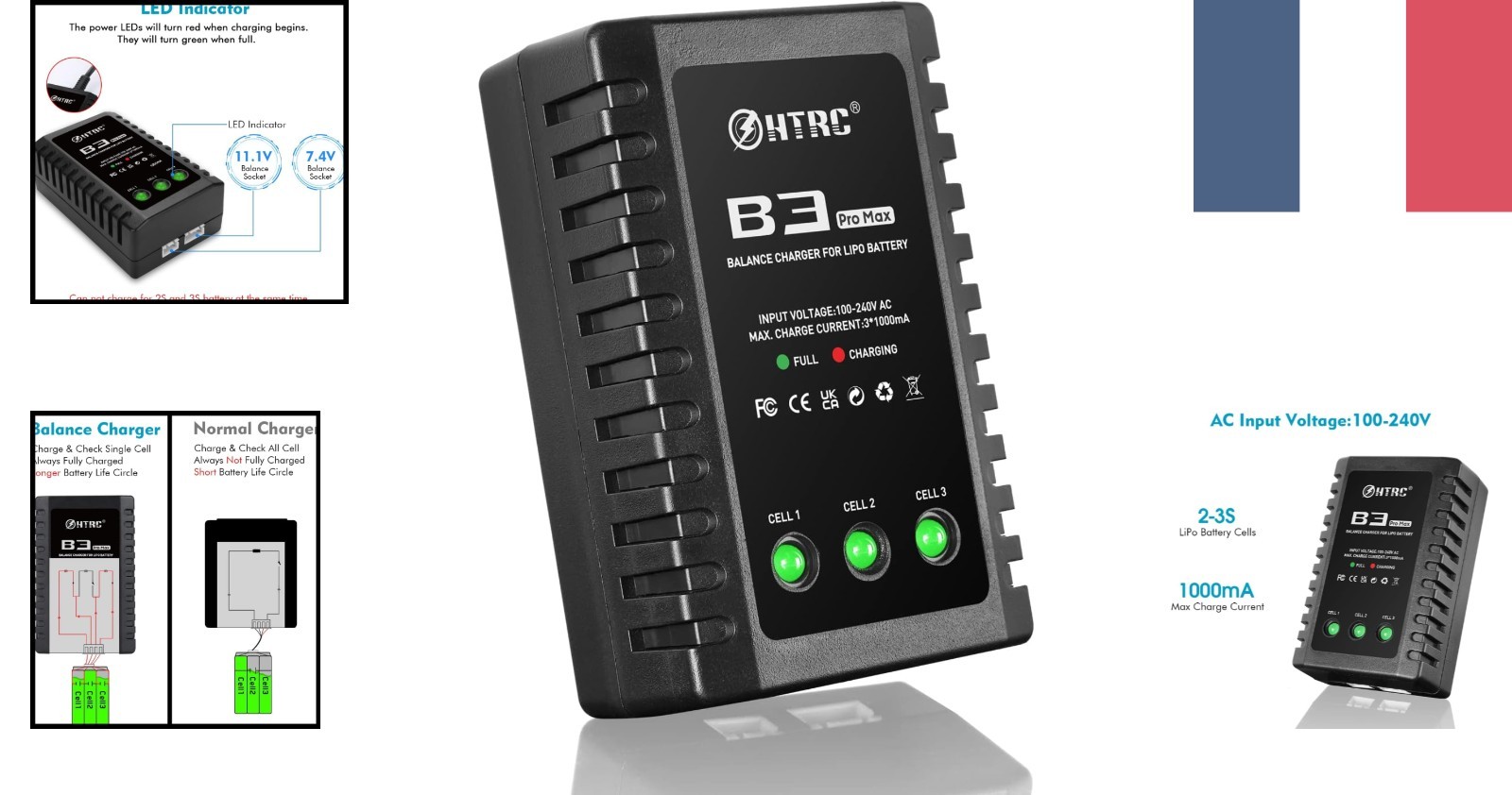 Chargeur Lipo Haisito B3 pour batterie 2S et 3S, la solution contre les pannes de drone