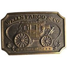 Official Wells Fargo Belt Buckle Since 1852 Licensed Stagecoach Number J 163