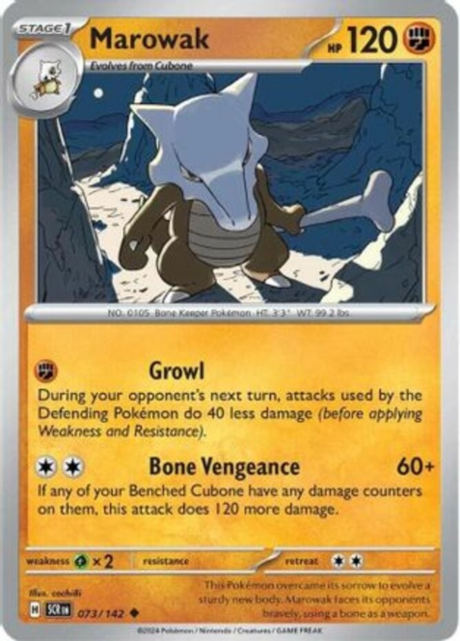 Marowak - 073/142 - Uncommon (Near Mint) Stellar Crown - Fighting Pokémon