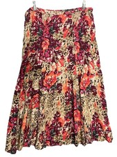 VTG White Stag Womens Size 10 Midi Rockabilly Cowgirl Skirt Floral Zip Closure