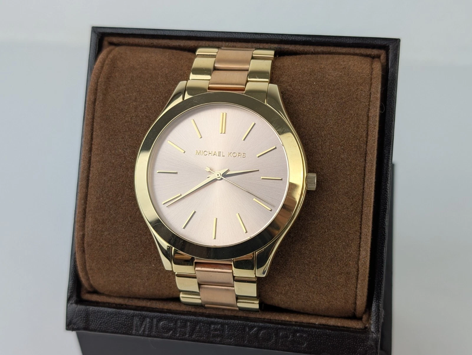 Orologio Donna Michael Kors Slim Runway Quadrante Rosa Bicolore MK3493 BATTERIA NUOVA