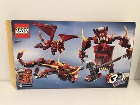 LEGO Creator 6751: Fiery Legend - 99% Complete w/light brick & Manual & Box