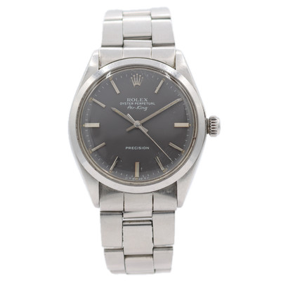 Vintage 1975 Rolex 5500 Air King Men's Automatic Wristwatch Swiss Steel Grey