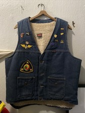 Vintage 70s big ben biker vest Sherpa lined Made in USA AMA
