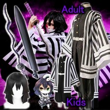 Anime Obanai Iguro Juegos con disfraces Niños Adultos Disfraz Espada Peluca Conjunto Completo Halloween