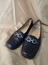 Salvatore Ferragamo Boutique Black Leather Loafers, Size: 7B