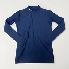Under Armour Boys Shirt Youth Size XL Blue Long Sleeve Cold Gear Base Layer