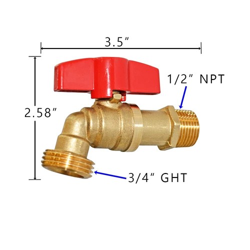 Outdoor Spigot Hose Ball Valve Hose Bibb Garden Hose Connect Bibb Shut Off Va... - Picture 3 of 5