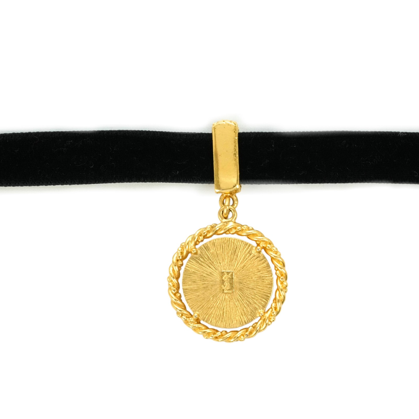 Collana YVES SAINT LAURENT YSL oro nero top 2 1 cm x 3 5 cm accessori donna