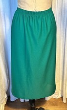 Vintage Womens Green Knit Straight Midi Skirt Sz 18 Pre-owned