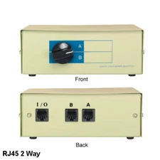 KNTK 2-Way RJ45 Data Transfer Switch Box Rotary Network PC Router Modem Internet