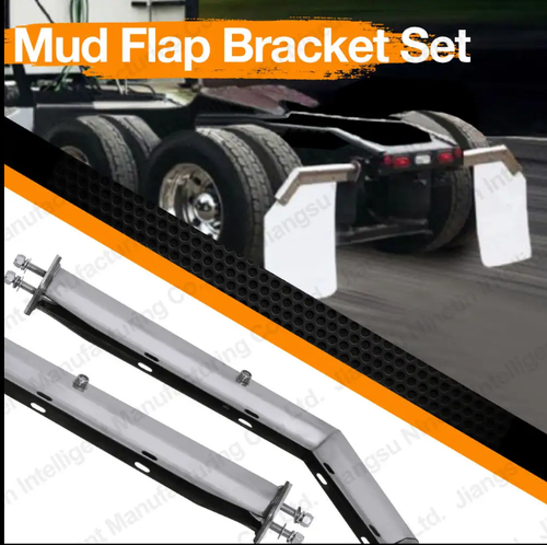 Stainless Steel Semi Truck Mud Flaps Hanger 27 Inch Mirror Polished - Picture 4 of 6