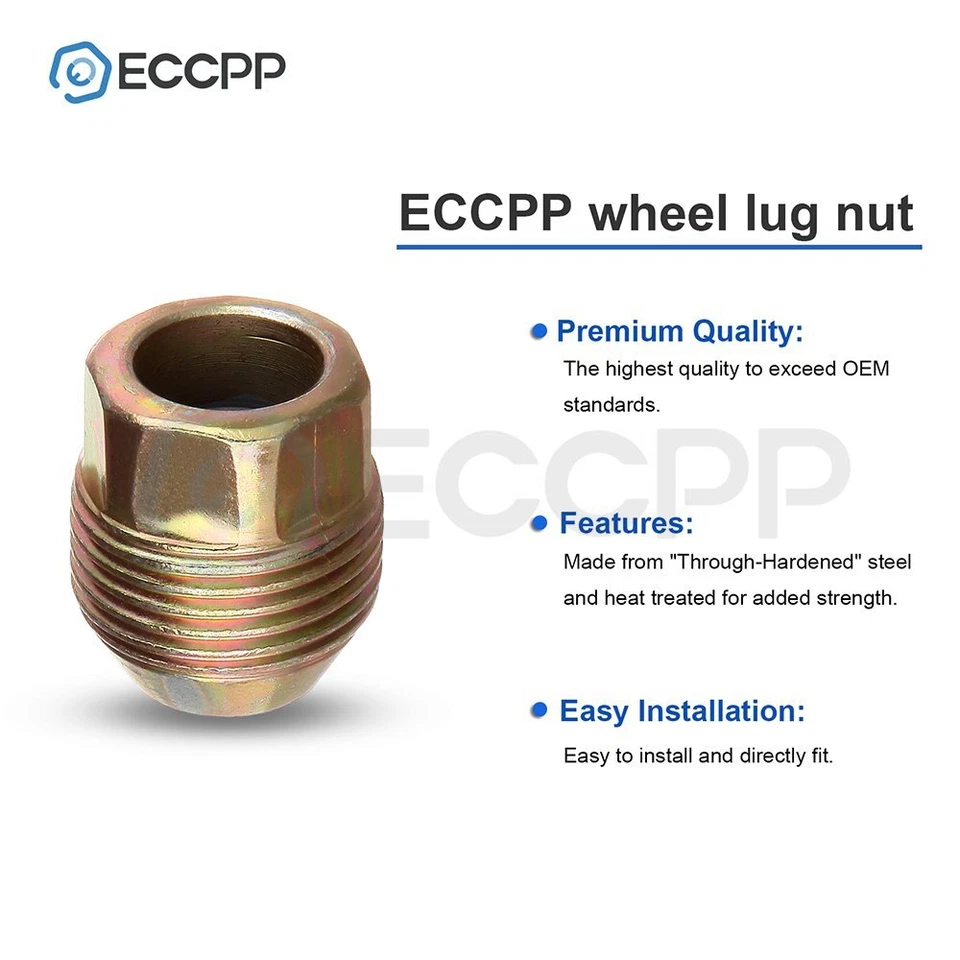 24 X tuercas de extremo abierto doradas de 14x1,5 mm de 1,04"" de ancho para Chevrolet GMC Cadillac Foto 3 de 4