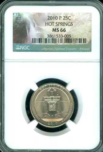 2010 P HOT SPRINGS PARKS QUARTER NGC MS66 business strike .
