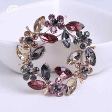 Flower Crystal Brooches For Women Rhinestone Fashion Elegant Brooch Pin Gift US