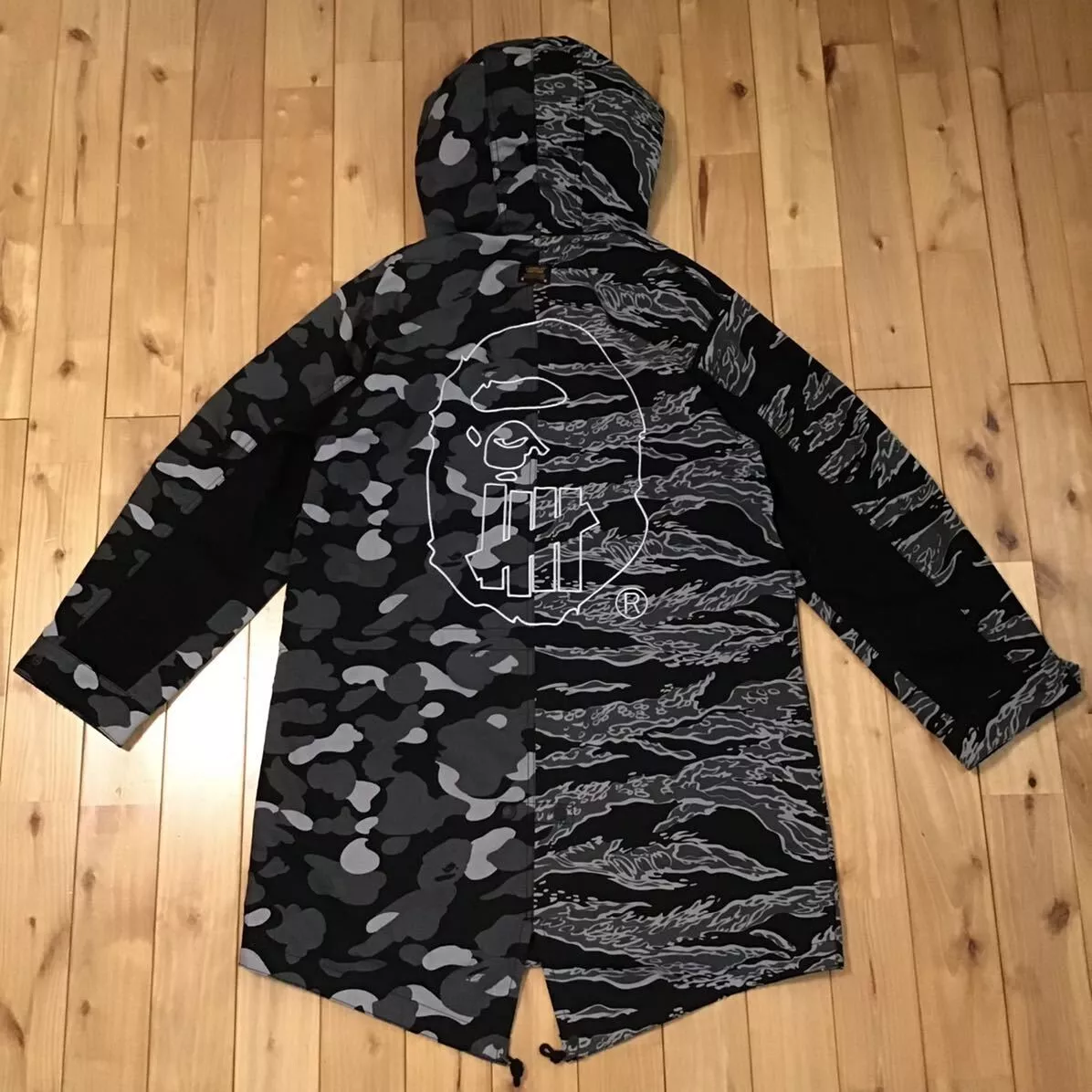 BAPE × undefeated M-51 HOODIE JACKET Black A Bathing Ape Size S | eBay