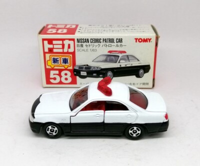 トミカ CEDRIC PATROL CAR 58 TOMICA 58 Nissan Cedric Patrol Car 1/63 POLICE CAR NEW 1999 ( RED