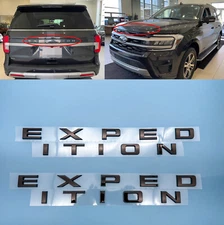 Gloss Black Front Tailgate EXPEDITION Letters Emblem FIT 2022-2024 EXPEDITION