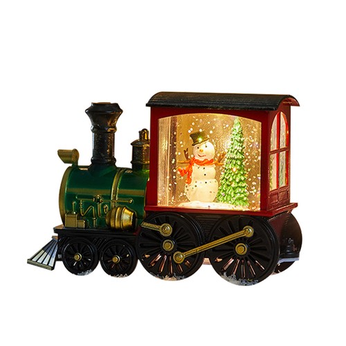 Christmas Train Snow Globe Lighted Glitter Snow Globe Battery Ornaments - Picture 10 of 11