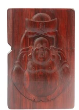 Natural Rosewood Carve Yuanbao Buddha Lighter Box For Zippo Insert Kit(Case Only