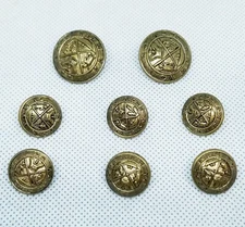 Royal Blackheath Golf Club Crest Shank Buttons Thistle Crown Vtg Lot of 8 Preppy