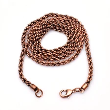 100% Oxidized Pure Copper Rope Chain Designer Link Chain Necklace Jewelry RJ-05