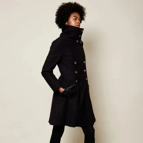 Vaute Couture Belden Coat S Black Double Breasted Barely used, Rare & Toasty! - product listing photo