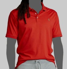 95 Polo Ralph Lauren Men's Red Short Sleeve Soft Classic-Fit Logo Shirt Size L