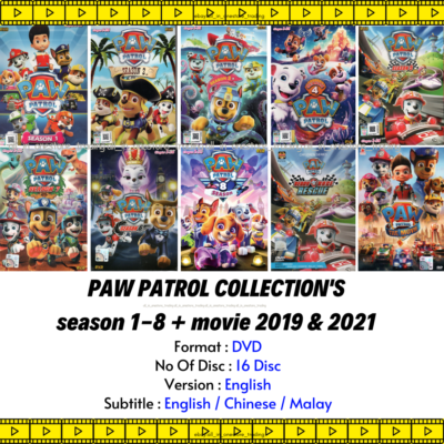 PAW PATROL Dvd Complete Series Season 1-8 END + Movie 2019 + Movie
