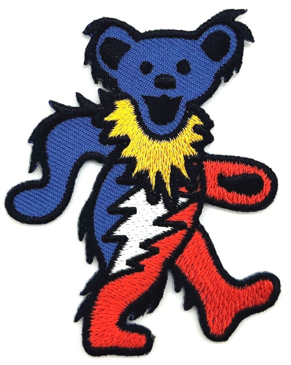 Grateful Dead R.W.B. Dancing Bear Embroidered Rock Iron on Patch