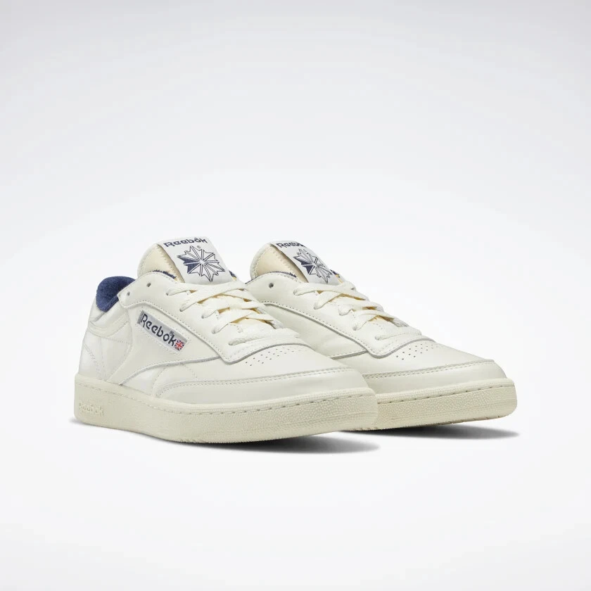 Reebok Club C 85 Vintage Mens Chalk/Alabaster Running Sneaker Shoes JC234 | eBay