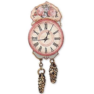 Wall Clock Nostalgia Antique Rose 1.405/5 Reutter Porcelain DOLLHOUSE Miniature