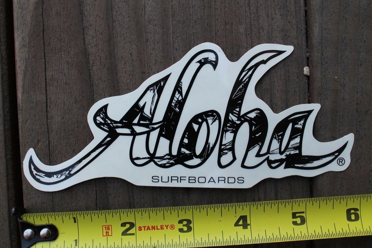 Aloha Surfboards Hawaii Tropical Black White Tiki V36B Vintage