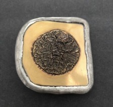 Rare Vintage Abstract Belt Buckle Mixed Metals